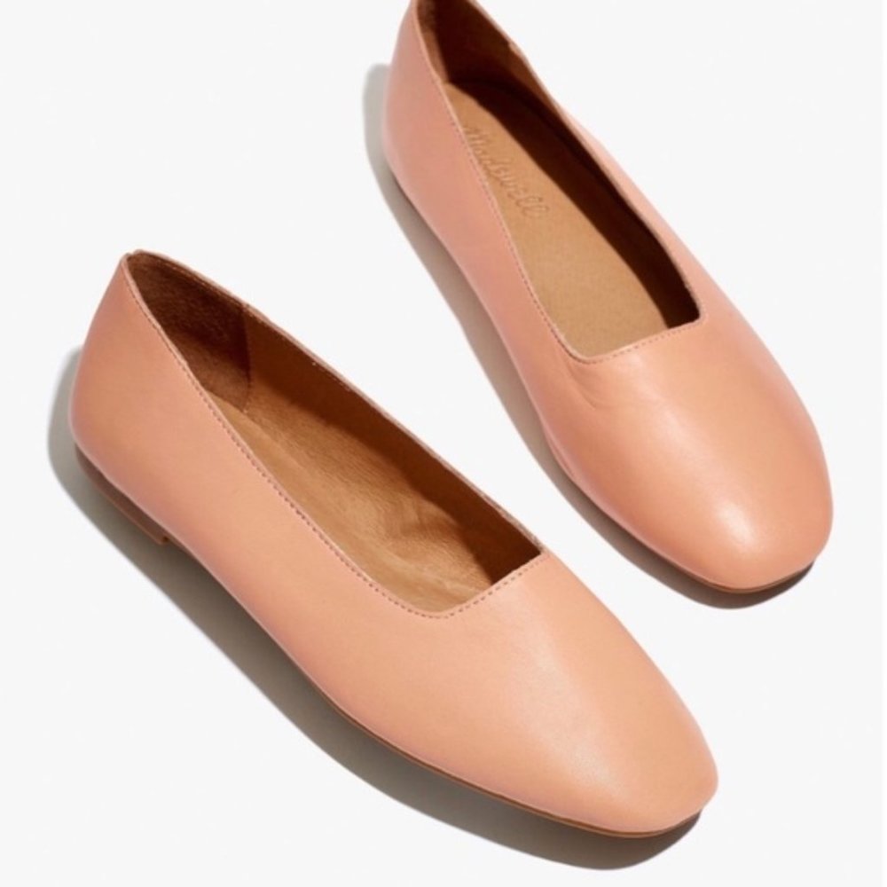 Madewell Cory Flat in Pink Leather